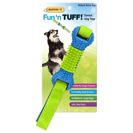 RUFFINIT Dog Toy, Ribbed Bone Tug 80622
